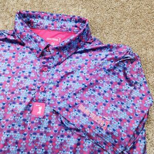 Bogeybros Golf Polo Shirt Size Medium Geometric Pattern Purple